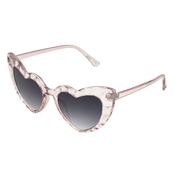 Betsey Johnson Women's Brea Sunglasses Heart Shaped Clear Pink - Picture 4 of 5